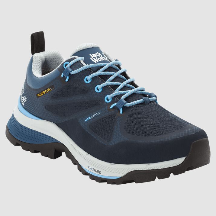 Zapatillas Senderismo Jack Wolfskin Force Striker Texapore Low Mujer Azules Oscuro/Azules Claro Mexi